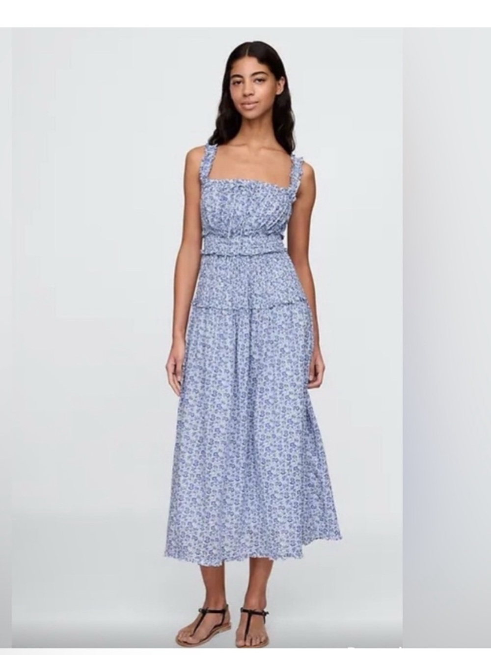 Gap x Doen  Floral Midi Sundress with Smocked Bodice